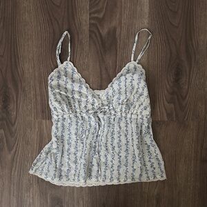 Cotton On Floral Blue Babydoll Top
